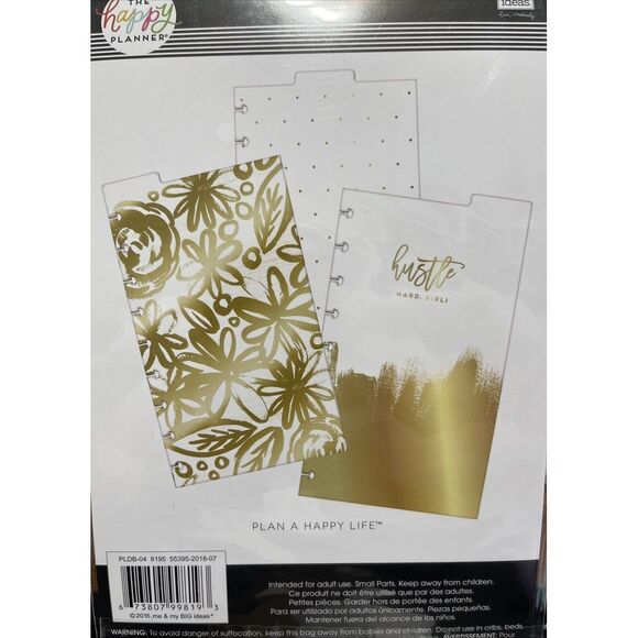 NEW The Happy Planner 3pc Dashboard, Hustle Hard Girl, Gold Foil Classic - Picture 2 of 2
